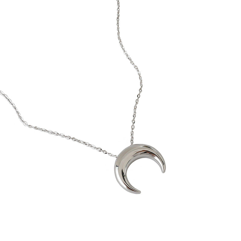925 Sterling Silver Crescent Moon Necklace for Women – Dainty Celestial Moon Pendant Jewelry, Minimalist Silver Necklace, Gift for Her