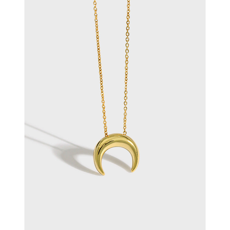 925 Sterling Silver Crescent Moon Necklace for Women – Dainty Celestial Moon Pendant Jewelry, Minimalist Silver Necklace, Gift for Her