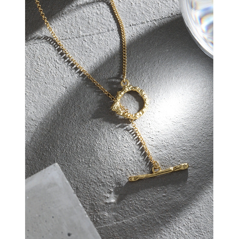 Office Irregular OT Shape 925 Sterling Silver Necklace